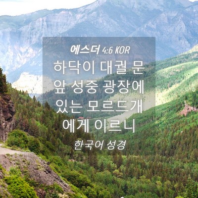 Picture 04 - 에스더 4:6 KOR - 하닥이 대궐 문앞 성중 광장에 있는 - Bible Verse Picture