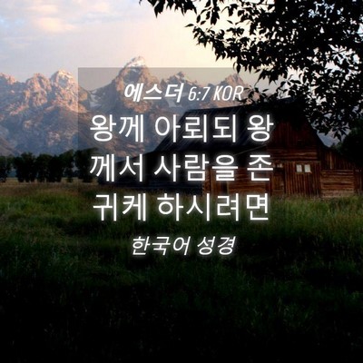 Picture 04 - 에스더 6:7 KOR - 왕께 아뢰되 왕께서 사람을 존귀케 - Bible Verse Picture
