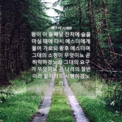 Picture 04 - 에스더 7:2 KOR - 왕이 이 둘째날 잔치에 술을 마실 - Bible Verse Picture
