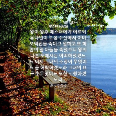 Picture 04 - 에스더 9:12 KOR - 왕이 왕후 에스더에게 이르되 - Bible Verse Picture