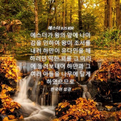 Picture 04 - 에스더 9:25 KOR - 에스더가 왕의 앞에 나아감을 인하여 - Bible Verse Picture