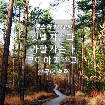 Picture 04 - 에스라 2:47 KOR - 깃델 자손과 가할 자손과 르아야 - Bible Verse Picture