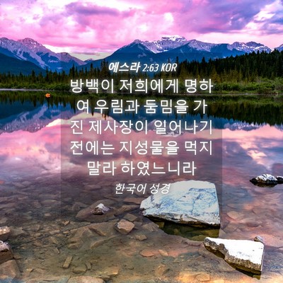 Picture 04 - 에스라 2:63 KOR - 방백이 저희에게 명하여 우림과 - Bible Verse Picture