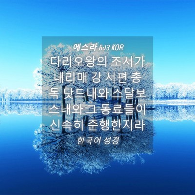 Picture 04 - 에스라 6:13 KOR - 다리오왕의 조서가 내리매 강 서편 - Bible Verse Picture