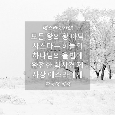 Picture 04 - 에스라 7:12 KOR - 모든 왕의 왕 아닥사스다는 하늘의 - Bible Verse Picture