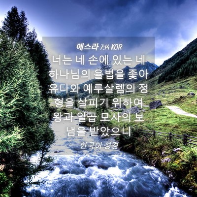 Picture 04 - 에스라 7:14 KOR - 너는 네 손에 있는 네 하나님의 - Bible Verse Picture