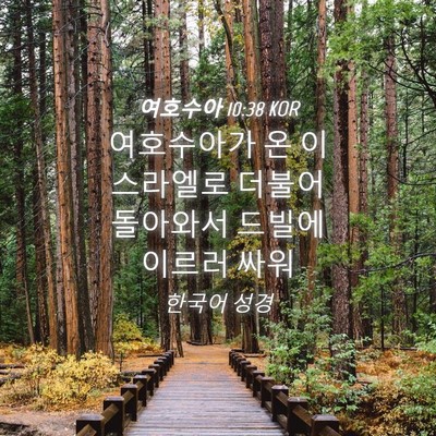 Picture 04 - 여호수아 10:38 KOR - 여호수아가 온 이스라엘로 더불어 - Bible Verse Picture