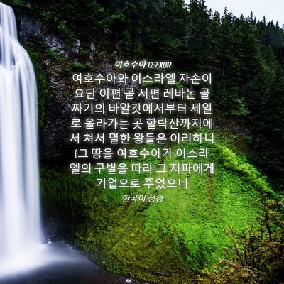 Picture 04 - 여호수아 12:7 KOR - 여호수아와 이스라엘 자손이 요단 - Bible Verse Picture
