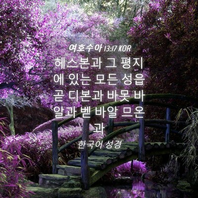 Picture 04 - 여호수아 13:17 KOR - 헤스본과 그 평지에 있는 모든 성읍 - Bible Verse Picture