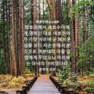 Picture 04 - 여호수아 15:13 KOR - 여호와께서 여호수아에게 명하신 - Bible Verse Picture