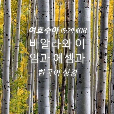 Picture 04 - 여호수아 15:29 KOR - 바알라와 이임과 - Bible Verse Picture
