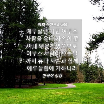 Picture 04 - 여호수아 15:63 KOR - 예루살렘 거민 여부스 사람을 유다 - Bible Verse Picture