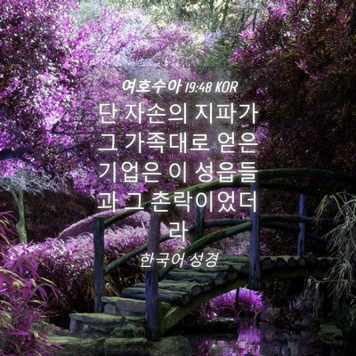 Picture 04 - 여호수아 19:48 KOR - 단 자손의 지파가 그 가족대로 얻은 - Bible Verse Picture