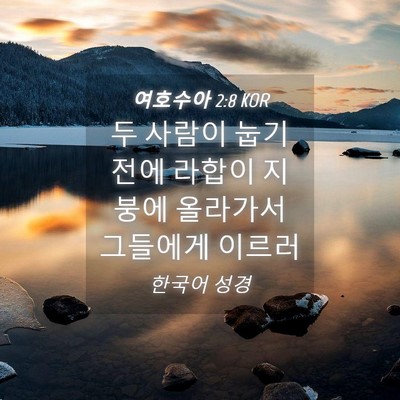 Picture 04 - 여호수아 2:8 KOR - 두 사람이 눕기 전에 라합이 지붕에 - Bible Verse Picture