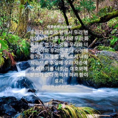 Picture 04 - 여호수아 22:27 KOR - 우리가 여호와 앞에서 우리 번제와 - Bible Verse Picture