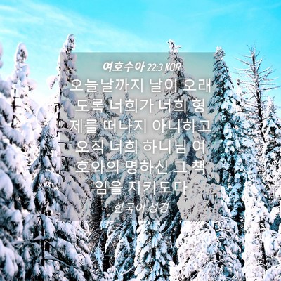 Picture 04 - 여호수아 22:3 KOR - 오늘날까지 날이 오래도록 너희가 - Bible Verse Picture