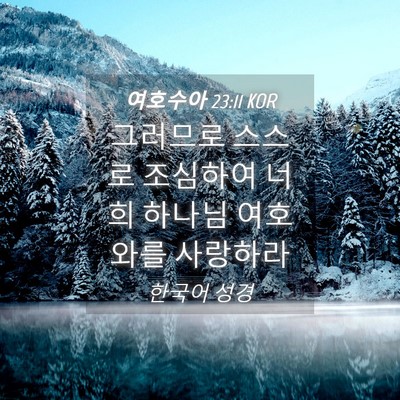 Picture 04 - 여호수아 23:11 KOR - 그러므로 스스로 조심하여 너희 - Bible Verse Picture