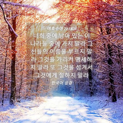 Picture 04 - 여호수아 23:7 KOR - 너희 중에 남아 있는 이 나라들 중에 - Bible Verse Picture