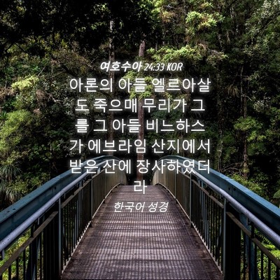 Picture 04 - 여호수아 24:33 KOR - 아론의 아들 엘르아살도 죽으매 - Bible Verse Picture
