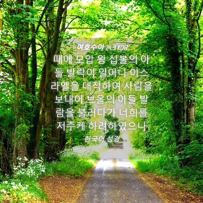 Picture 04 - 여호수아 24:9 KOR - 때에 모압 왕 십볼의 아들 발락이 - Bible Verse Picture