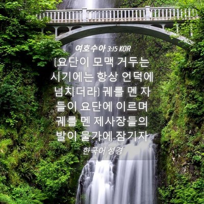 Picture 04 - 여호수아 3:15 KOR - (요단이 모맥 거두는 시기에는 항상 - Bible Verse Picture