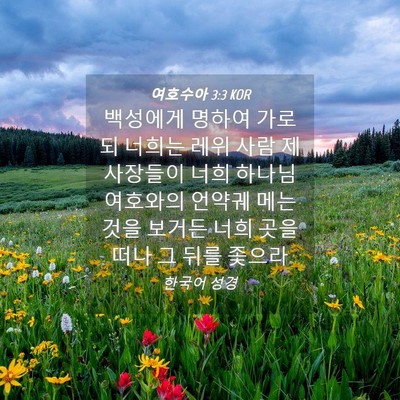 Picture 04 - 여호수아 3:3 KOR - 백성에게 명하여 가로되 너희는 레위 - Bible Verse Picture