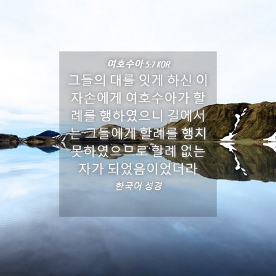 Picture 04 - 여호수아 5:7 KOR - 그들의 대를 잇게 하신 이 자손에게 - Bible Verse Picture