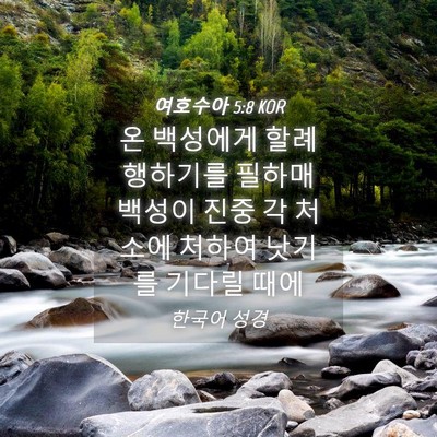 Picture 04 - 여호수아 5:8 KOR - 온 백성에게 할례 행하기를 필하매 - Bible Verse Picture