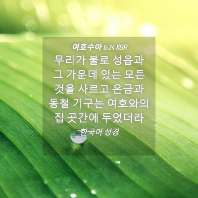 Picture 04 - 여호수아 6:24 KOR - 무리가 불로 성읍과 그 가운데 있는 - Bible Verse Picture