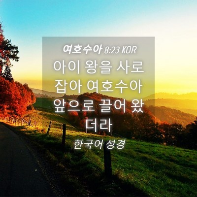 Picture 04 - 여호수아 8:23 KOR - 아이 왕을 사로잡아 여호수아 앞으로 - Bible Verse Picture
