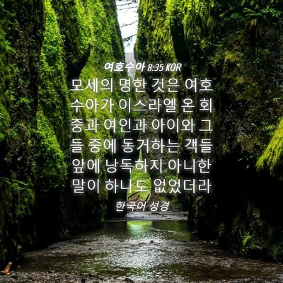 Picture 04 - 여호수아 8:35 KOR - 모세의 명한 것은 여호수아가 - Bible Verse Picture