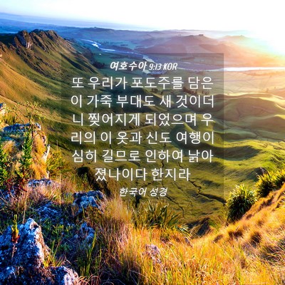 Picture 04 - 여호수아 9:13 KOR - 또 우리가 포도주를 담은 이 가죽 - Bible Verse Picture