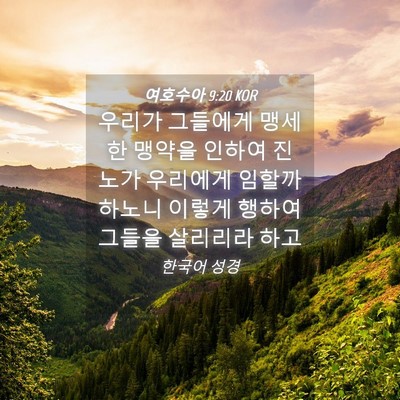 Picture 04 - 여호수아 9:20 KOR - 우리가 그들에게 맹세한 맹약을 - Bible Verse Picture