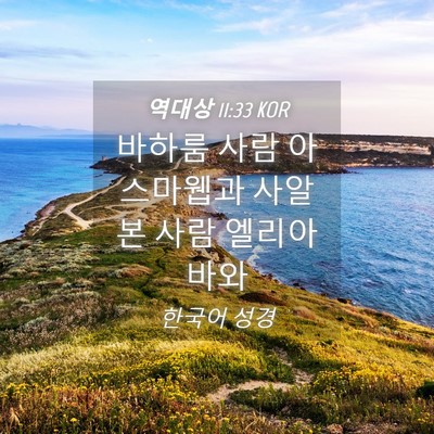 Picture 04 - 역대상 11:33 KOR - 바하룸 사람 아스마웹과 사알본 사람 - Bible Verse Picture