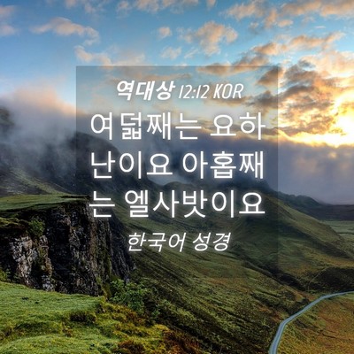 Picture 04 - 역대상 12:12 KOR - 여덟째는 요하난이요 아홉째는 - Bible Verse Picture