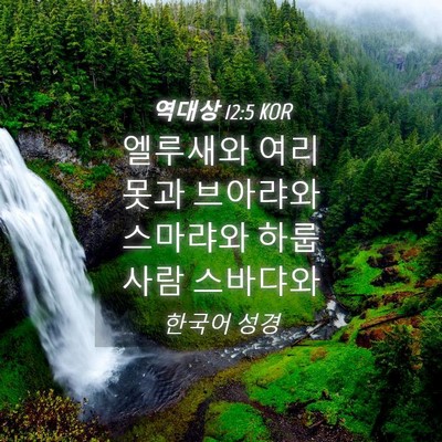 Picture 04 - 역대상 12:5 KOR - 엘루새와 여리못과 브아랴와 - Bible Verse Picture