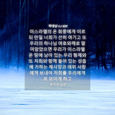 Picture 04 - 역대상 13:2 KOR - 이스라엘의 온 회중에게 이르되 만일 - Bible Verse Picture