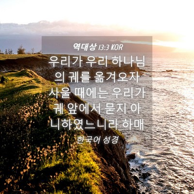 Picture 04 - 역대상 13:3 KOR - 우리가 우리 하나님의 궤를 옮겨오자 - Bible Verse Picture
