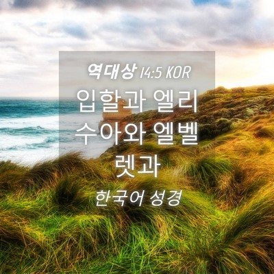 Picture 04 - 역대상 14:5 KOR - 입할과 엘리수아와 - Bible Verse Picture