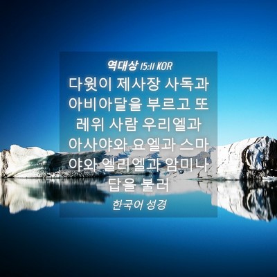 Picture 04 - 역대상 15:11 KOR - 다윗이 제사장 사독과 아비아달을 - Bible Verse Picture
