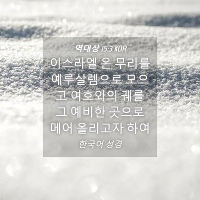 Picture 04 - 역대상 15:3 KOR - 이스라엘 온 무리를 예루살렘으로 - Bible Verse Picture