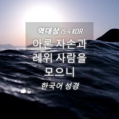 Picture 04 - 역대상 15:4 KOR - 아론 자손과 레위 사람을 - Bible Verse Picture
