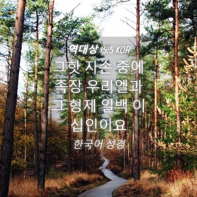 Picture 04 - 역대상 15:5 KOR - 그핫 자손 중에 족장 우리엘과 그 - Bible Verse Picture