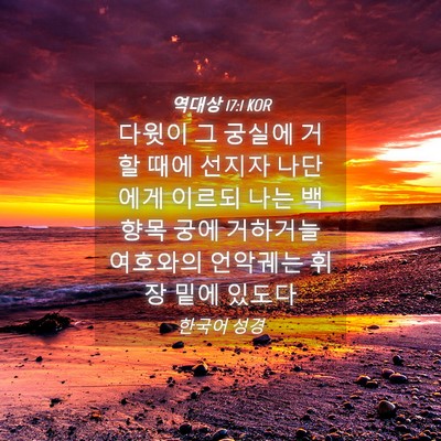 Picture 04 - 역대상 17:1 KOR - 다윗이 그 궁실에 거할 때에 선지자 - Bible Verse Picture