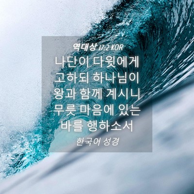 Picture 04 - 역대상 17:2 KOR - 나단이 다윗에게 고하되 하나님이 - Bible Verse Picture