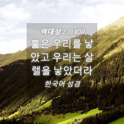 Picture 04 - 역대상 2:20 KOR - 훌은 우리를 낳았고 우리는 살렐을 - Bible Verse Picture