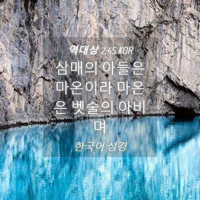 Picture 04 - 역대상 2:45 KOR - 삼매의 아들은 마온이라 마온은 - Bible Verse Picture