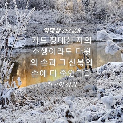 Picture 04 - 역대상 20:8 KOR - 가드 장대한 자의 소생이라도 다윗의 - Bible Verse Picture