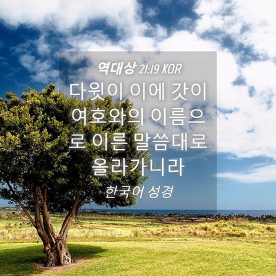 Picture 04 - 역대상 21:19 KOR - 다윗이 이에 갓이 여호와의 이름으로 - Bible Verse Picture