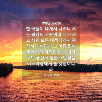 Picture 04 - 역대상 22:9 KOR - 한 아들이 네게서 나리니 저는 - Bible Verse Picture